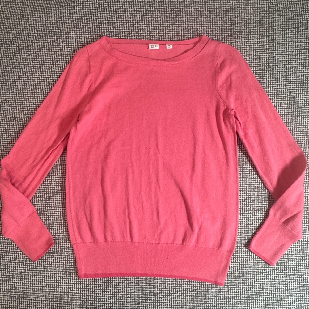 Gap Womens Pink Boat Neck Long Sleeve Fine Knit Pullover Sweater XS